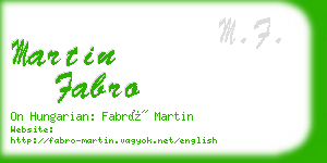 martin fabro business card